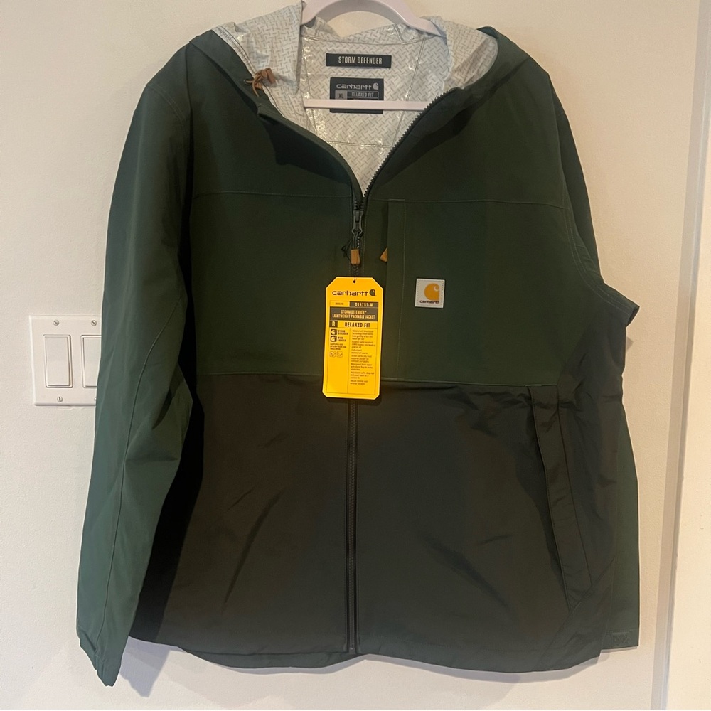 Carhartt Mens Storm Defender Lightweight Packable Waterproof Jacket XL Relaxed